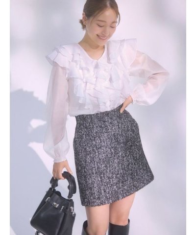 【HANAE MORI×CELFORDコラボ】 パール付きフリルブラウス