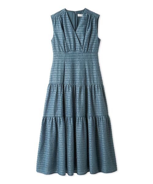美品　CELFORD ブルーワンピース セルフォード CELFORD 小花柄プリントワンピース （ブルー） -靴