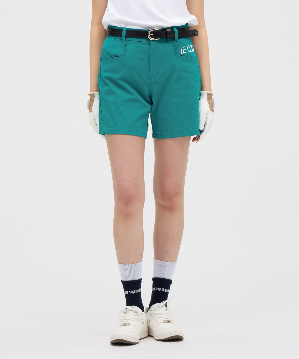 le coq sportif - coco 中古 ルコックスポルティフ le coq sportif レディース ショートパンツ 9号(M) 白 ホワイト ラップスカート風 ルコックスポルティフ ゴルフ le coq sportif golf ショートパ