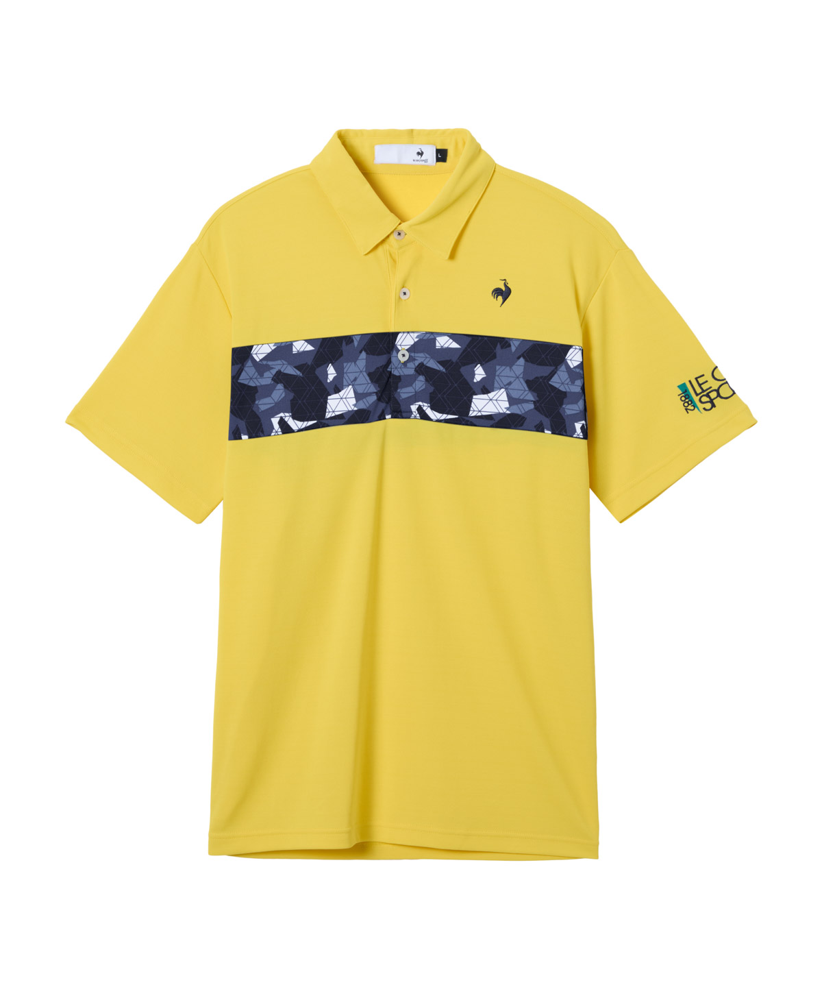 ルコックゴルフ ウール混 ポロシャツ イエローライム Mサイズ le coq sportif GOLF 半袖 Tシャツ 大きいサイズ メンズ 高速DRY