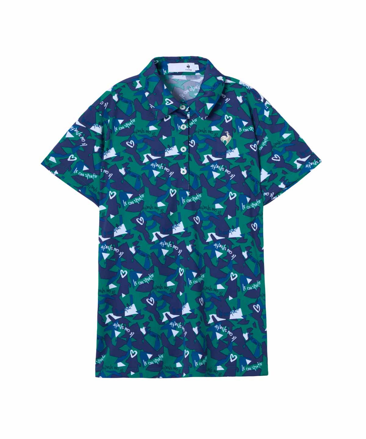 lecoqsportifgolf ルコックスポルティフ ゴルフ le coq sportif golf 総柄半袖シ グリーン LL lecoqsportifgolf ルコックスポルティフ ゴルフ le coq sportif golf 総柄半袖シ グリーン LL