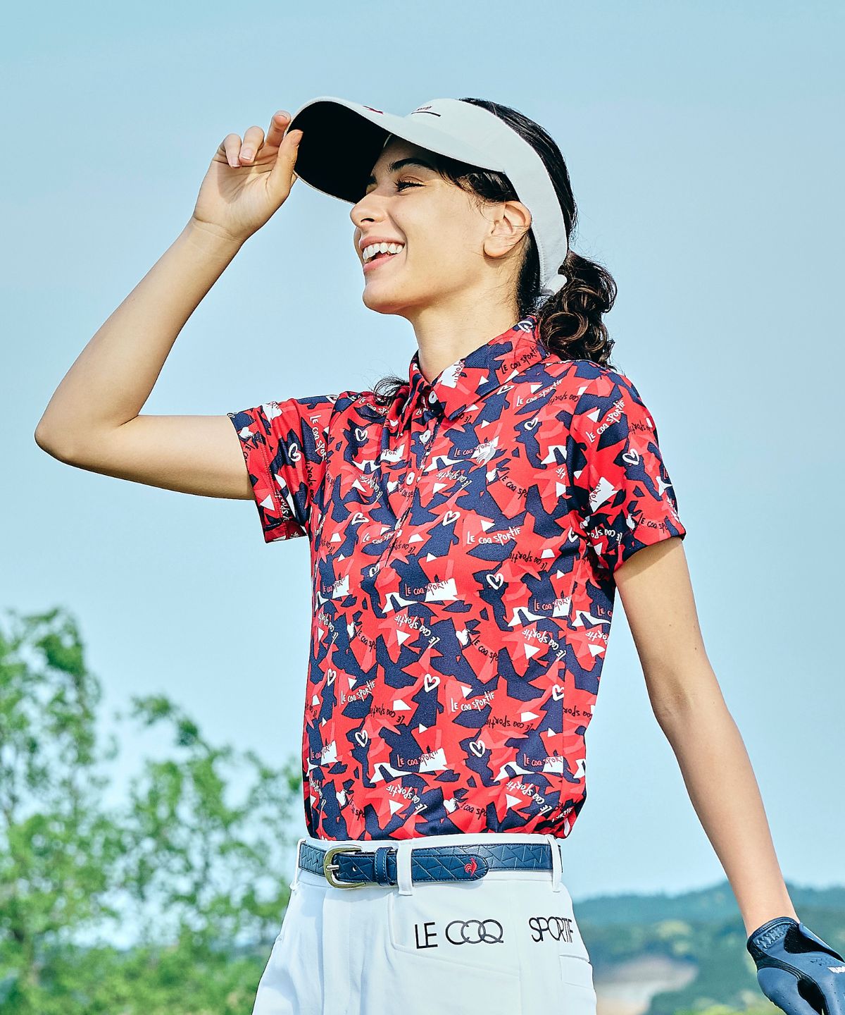 lecoqsportifgolf ルコックスポルティフ ゴルフ le coq sportif golf 総柄半袖シ レッド M lecoqsportifgolf ルコックスポルティフ ゴルフ le coq sportif golf 総柄半袖シ レッド M