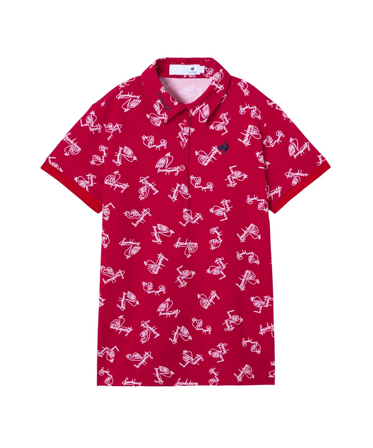 lecoqsportifgolf ルコックスポルティフ ゴルフ le coq sportif golf 総柄半袖シ レッド S lecoqsportifgolf ルコックスポルティフ ゴルフ le coq sportif golf 総柄半袖シ レッド S