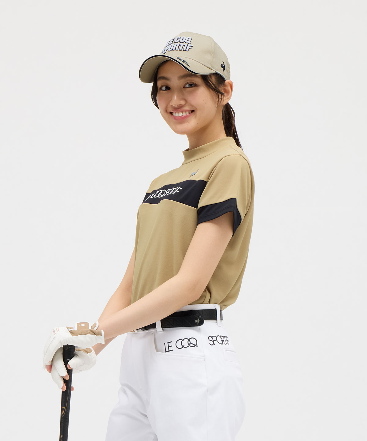 lecoqsportifgolf ルコックスポルティフ ゴルフ le coq sportif golf モックネッ ベージュ 3L lecoqsportifgolf ルコックスポルティフ ゴルフ le coq sportif golf モックネッ ベージュ 3L