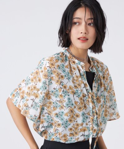 【ウォッシャブル】フラワープリントブラウス