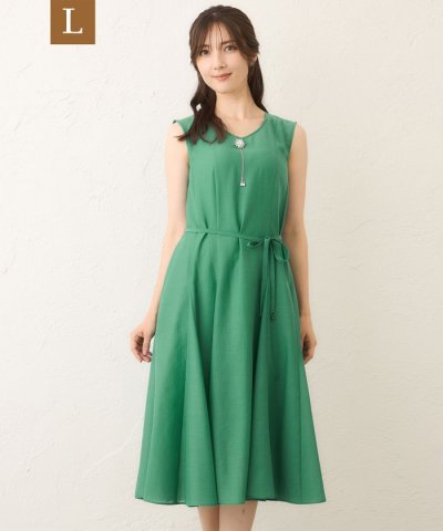 【L】ボイルワッシャー　ノースリーブドレス