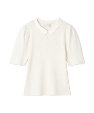 シルクブレンド衿付きニットプルオーバー