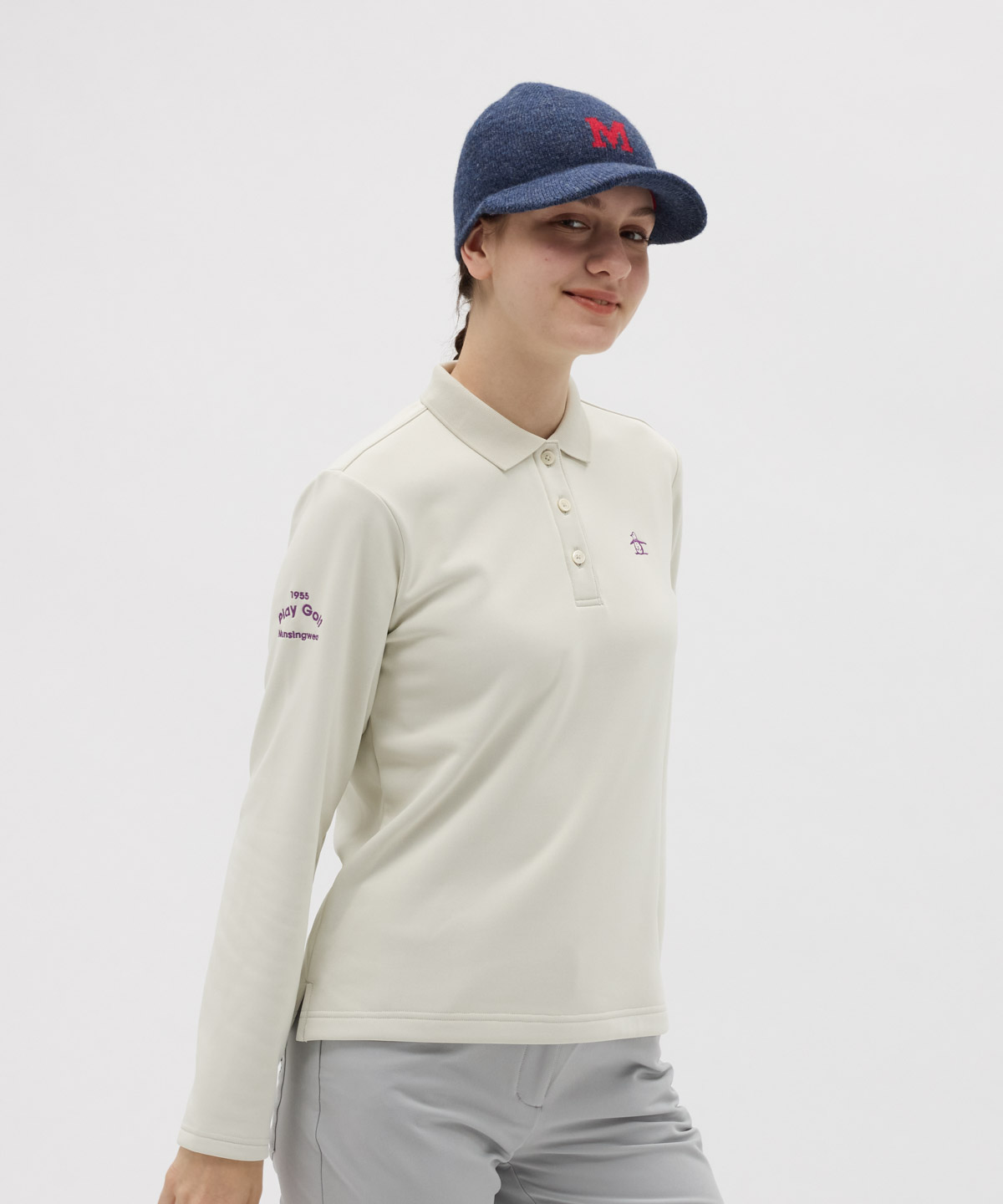 Munsingwear(ings) マンシングウェア Munsingwear HEAT NAVIワンポイント刺繍長袖 ホワイト M Munsingwear(ings) マンシングウェア Munsingwear HEAT NAVIワンポイント刺繍長袖 ホワイト M