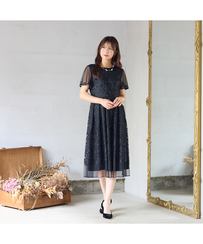 結婚式 パーティ ブラックワンピース　 ♡ローズティアラ　美品 ブラック系｜ワンピース・ドレス｜Rose Tiara(ローズティアラ