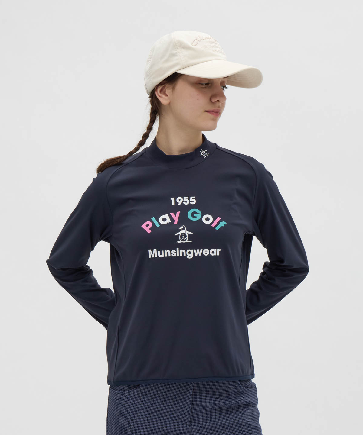 マンシングウェア Munsingwear ロゴモックネック長袖シャツ
