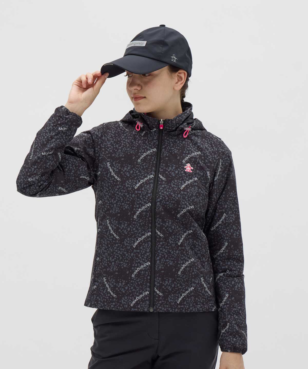 Munsingwear(ings) マンシングウェア Munsingwear はっ水袖取れ2WAYブルゾン ブラック 3L Munsingwear(ings) マンシングウェア Munsingwear はっ水袖取れ2WAYブルゾン ブラック 3L