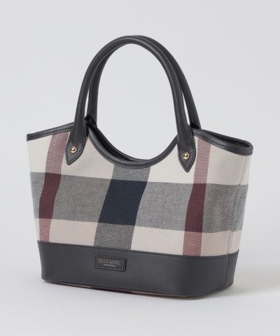 クレストブリッジチェックキャンバスレザー切替ミニトート