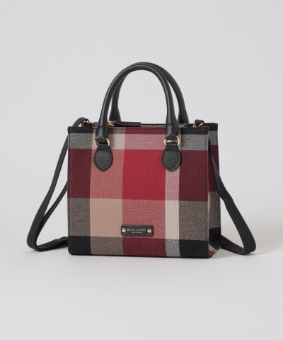 クレストブリッジチェックキャンバススクエアミニトート