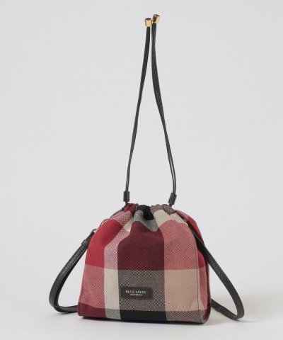 クレストブリッジチェックキャンバス巾着ショルダー