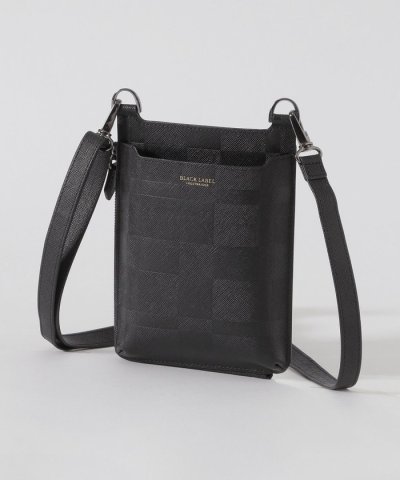 エンボスチェックスマートフォンショルダーケース