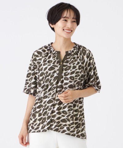 【L】【接触冷感】【UV対策】【マシンウォッシャブル】カモフラパンサーギャザープ