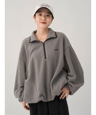 eco フリースハーフジッププルオーバー