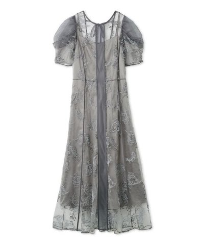 コードフラワーレースドレス