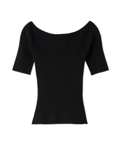 バッククロスカットアウトリブニット