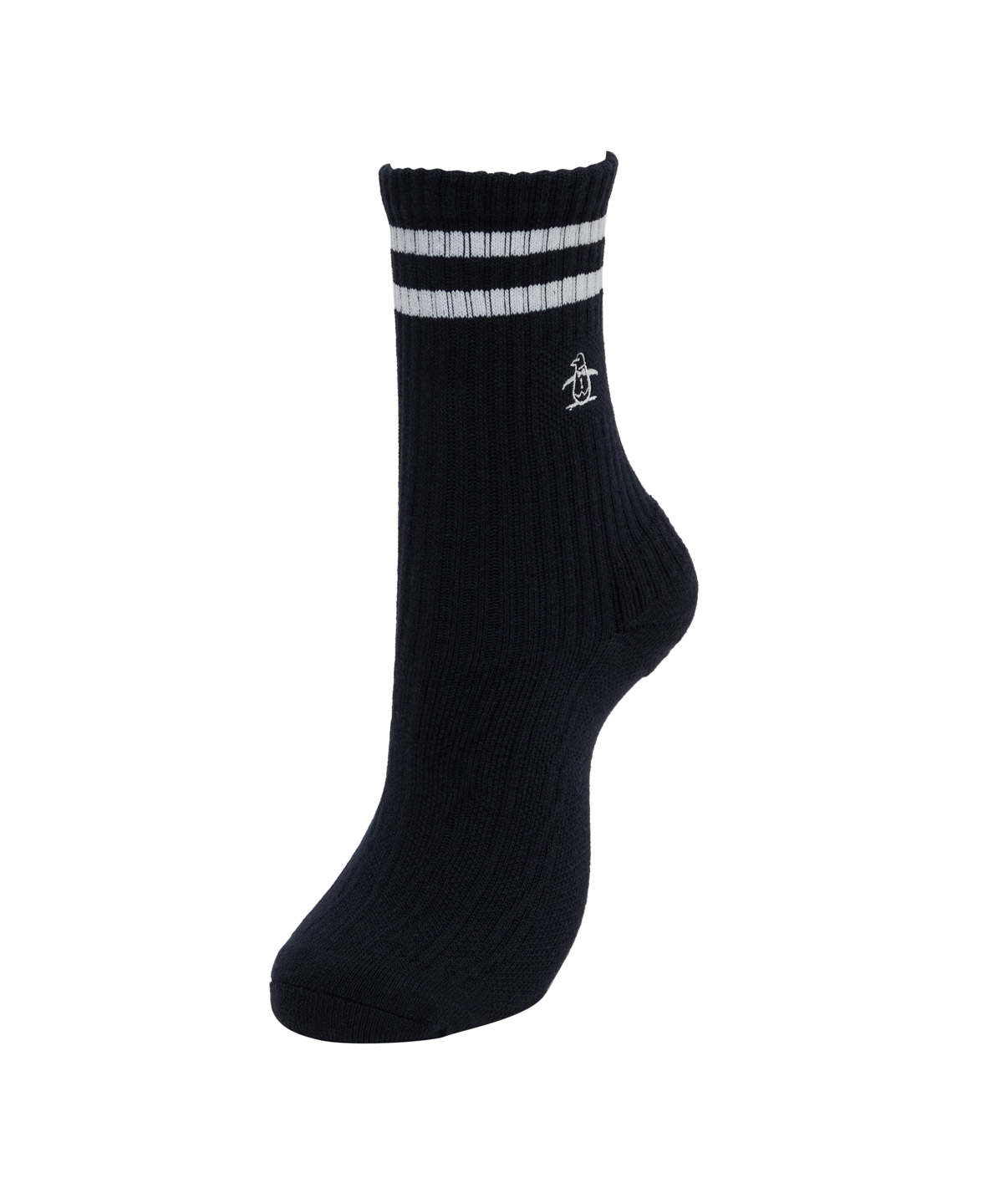 Munsingwear(ings) マンシングウェア Munsingwear クルー丈ラインソックス ネイビー 22-24 Munsingwear(ings) マンシングウェア Munsingwear クルー丈ラインソックス ネイビー 22-24