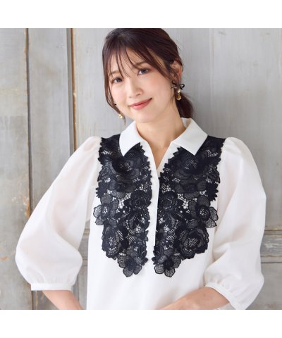 ローズティアラ RoseTiara 【接触冷感/手洗いOK】ケミカルレースブラウ