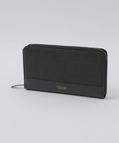 エンボスチェックラウンドジップウォレット