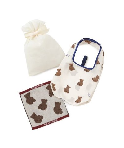 【ラッピング済み】ベア柄エコバッグS&ハンドタオルSET