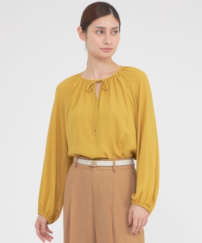 【ウォッシャブル】バックサテンアムンゼン　ブラウス