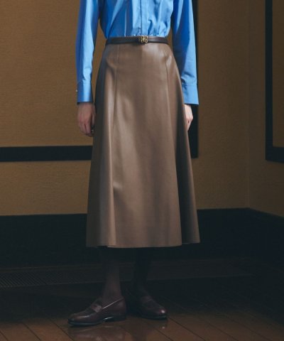 【ウォッシャブル】シンセティックレザー　スカート