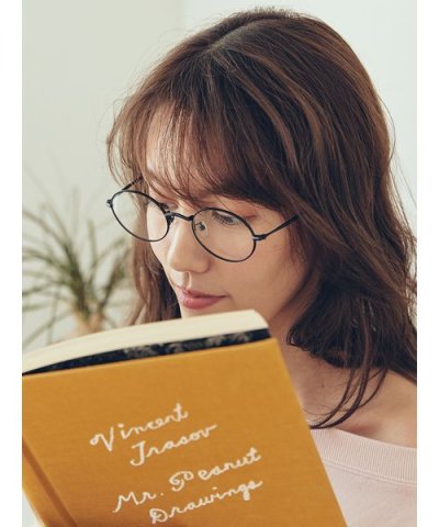 オーバルスリムフレームダテメガネ