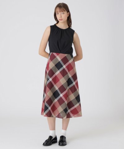 【接触冷感】クレストブリッジチェッククールドライドッキングドレス