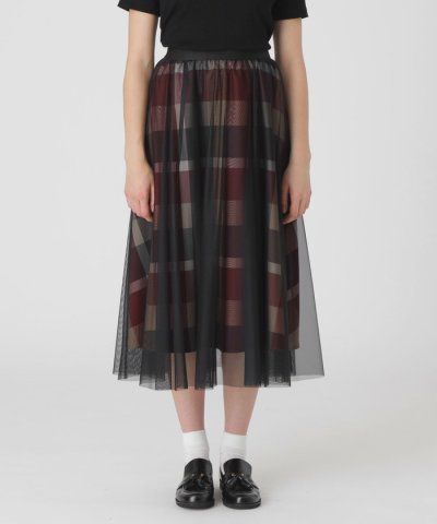 クレストブリッジチェックライトクロッシングチュールスカート
