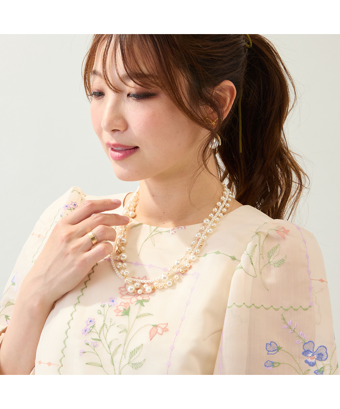 チョーカータイプ、ネックレス3点 ローズティアラ RoseTiara 【3way】3連チョーカータイプネックレス