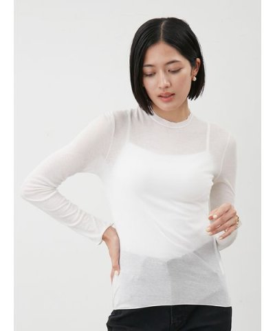 コットン100％クルーネックシアーロンT