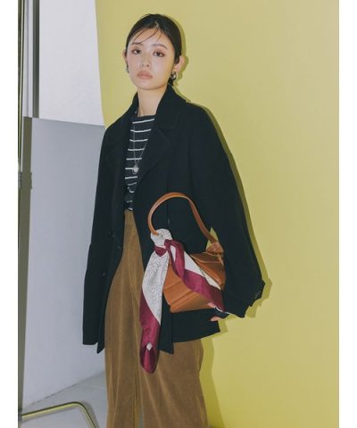 woolコクーンシルエットピーコート