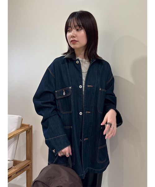 古着 カバーオール パープル M 古着 70s-80s フランス製 Dubure&Deverchere ユーロ インク