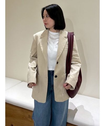 【セットアップ対応】コーデュロイパッチポケットシングルジャケット