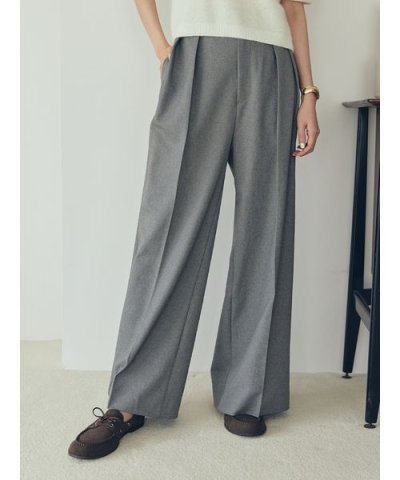 ウエストベルトタックワイドパンツ