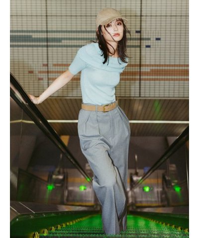 ウエストベルトタックワイドパンツ