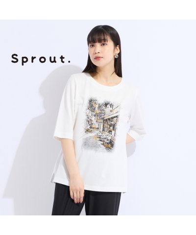【M～4L】ウォッシャブル顔料プリントTシャツ