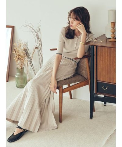 【セットアップ対応】ニットプリーツスカート