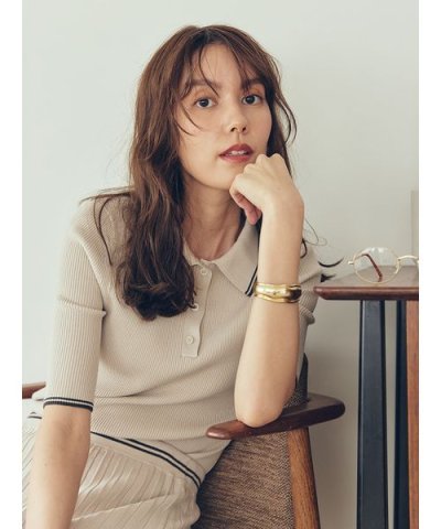 【WEB限定カラー】【セットアップ対応】ポロ衿リブニットプルオーバー