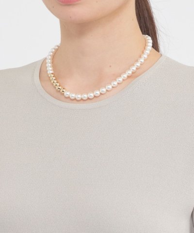 メタルパールネックレス