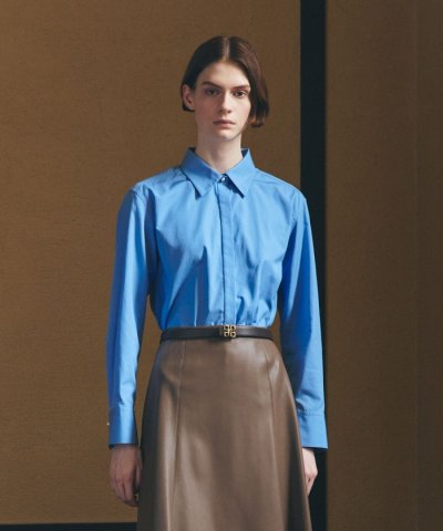 【eclat掲載】【ウォッシャブル】コットンブロード　ブラウス