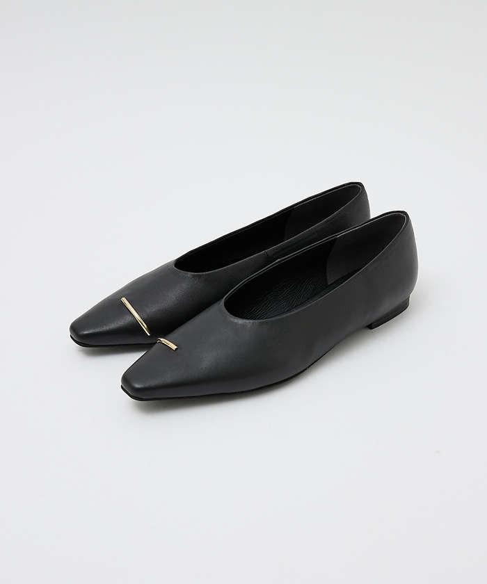 AuBANNISTER メタルモチーフ フラットパンプス ブラック 39