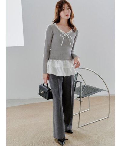 Sustainableハイウエストワイドパンツ