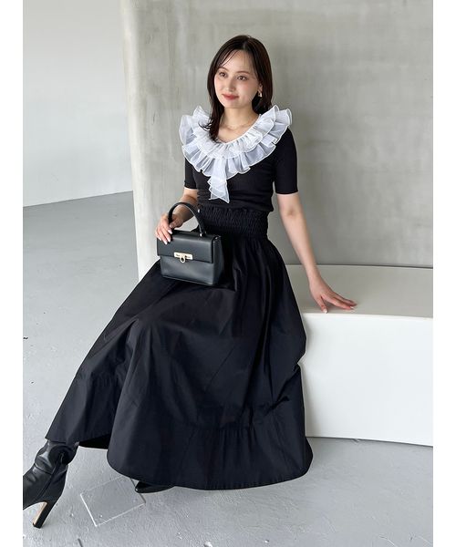 CHANEL ブラック フレアスカート 40 CHANEL ブラック フレアスカート 40