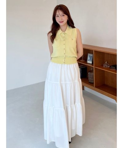 ニットベスト×ティアードスカートセット