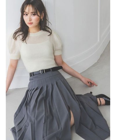 シアーモヘヤパフスリニットプルオーバー