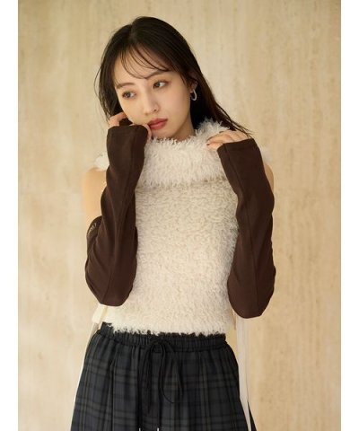 フェイクファーアメスリニットプルオーバー